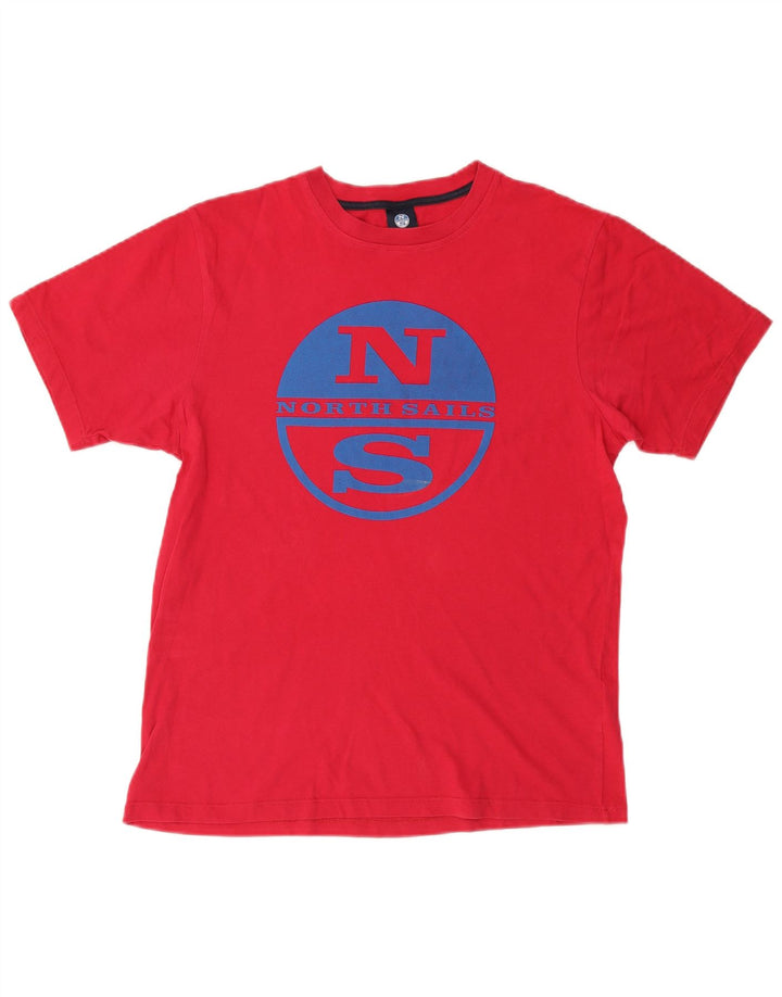 NORTH SAILS Mens Graphic T-Shirt Top Medium Pink Cotton