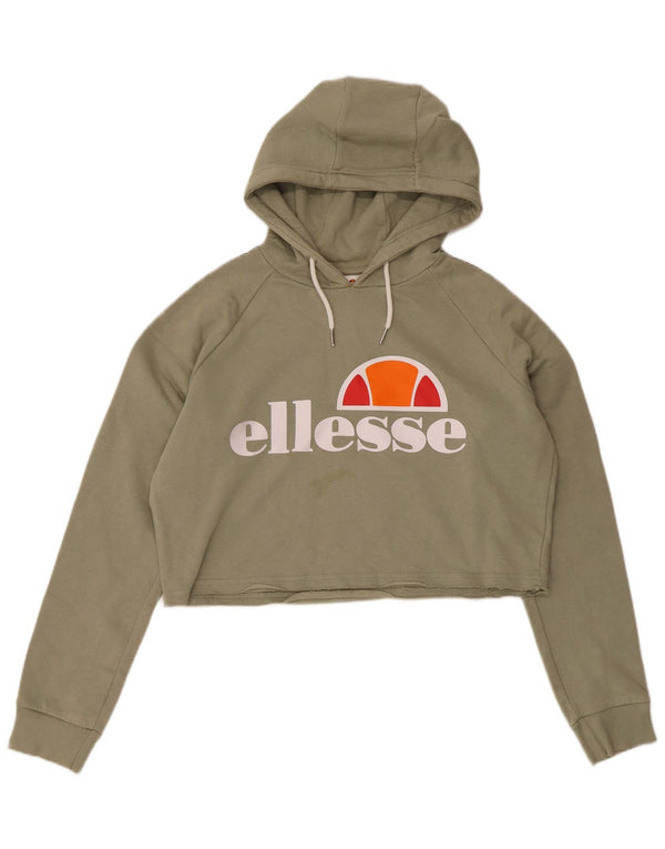 Ellesse Ženska skraćena majica s kapuljačom UK 14 Veliki kaki pamuk