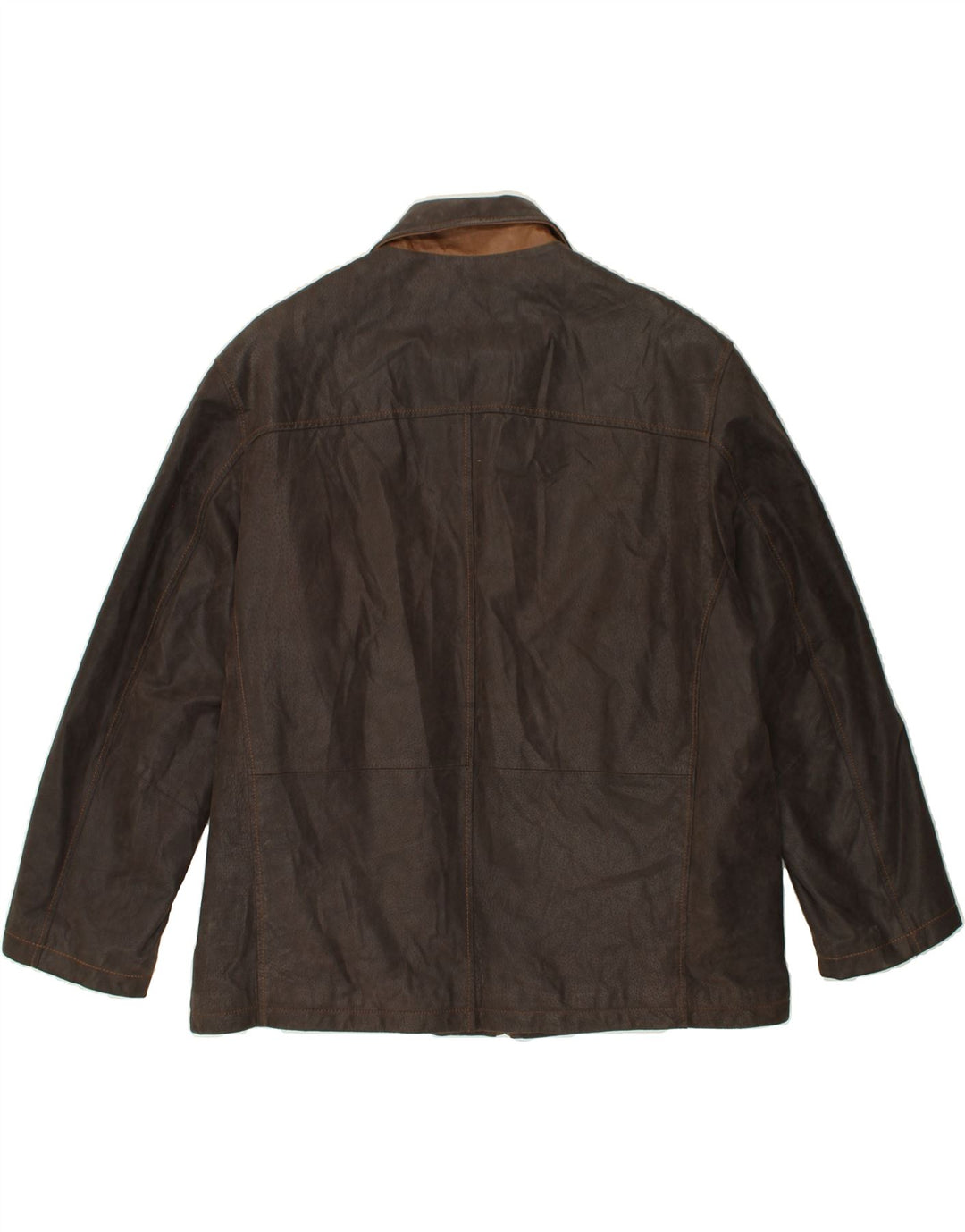 LUCA D'ALTIERI Mens Leather Jacket UK 56 3XL Brown Leather