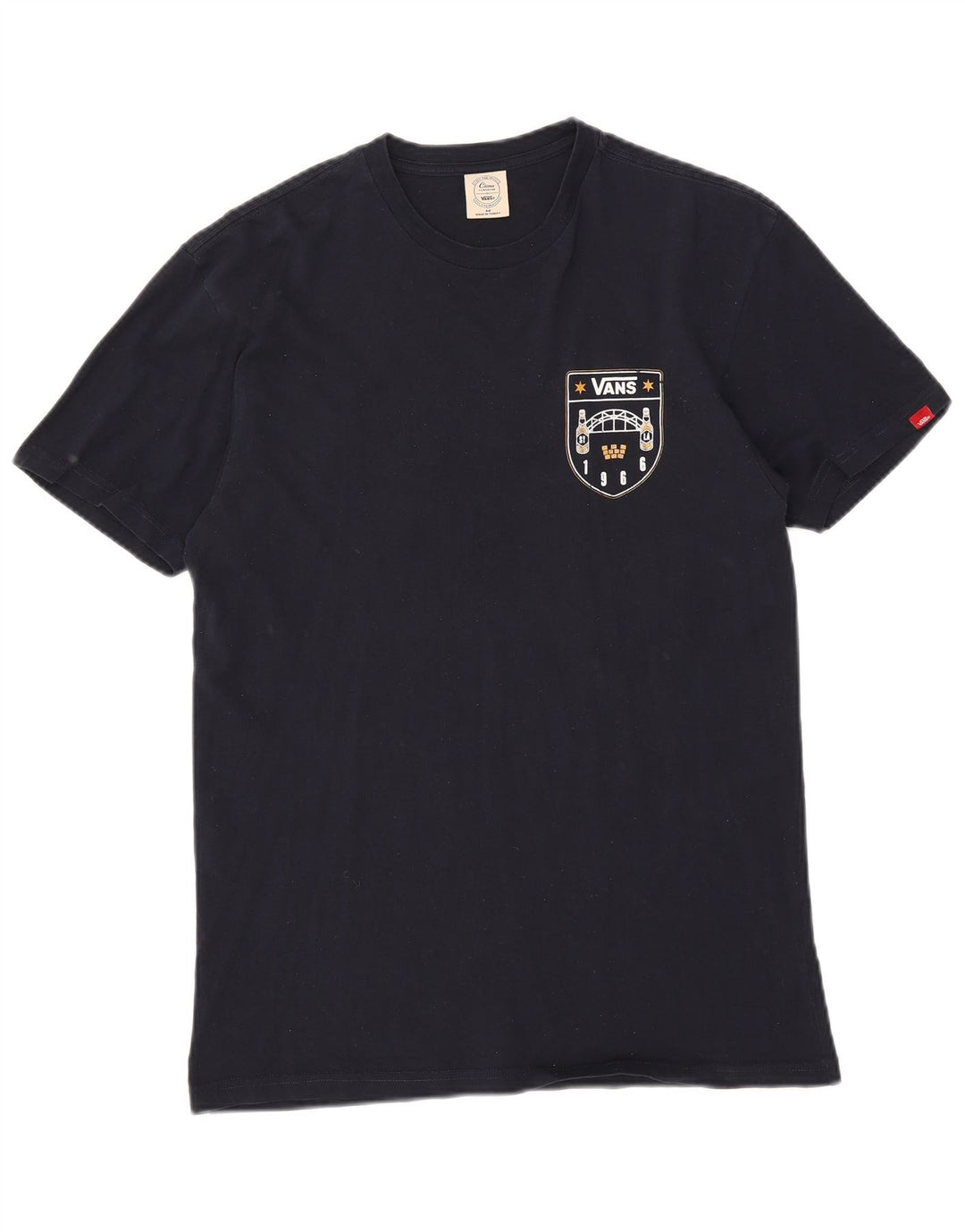 Vans Mens Graphic T-Shirt Top Medium Navy Blue Cotton