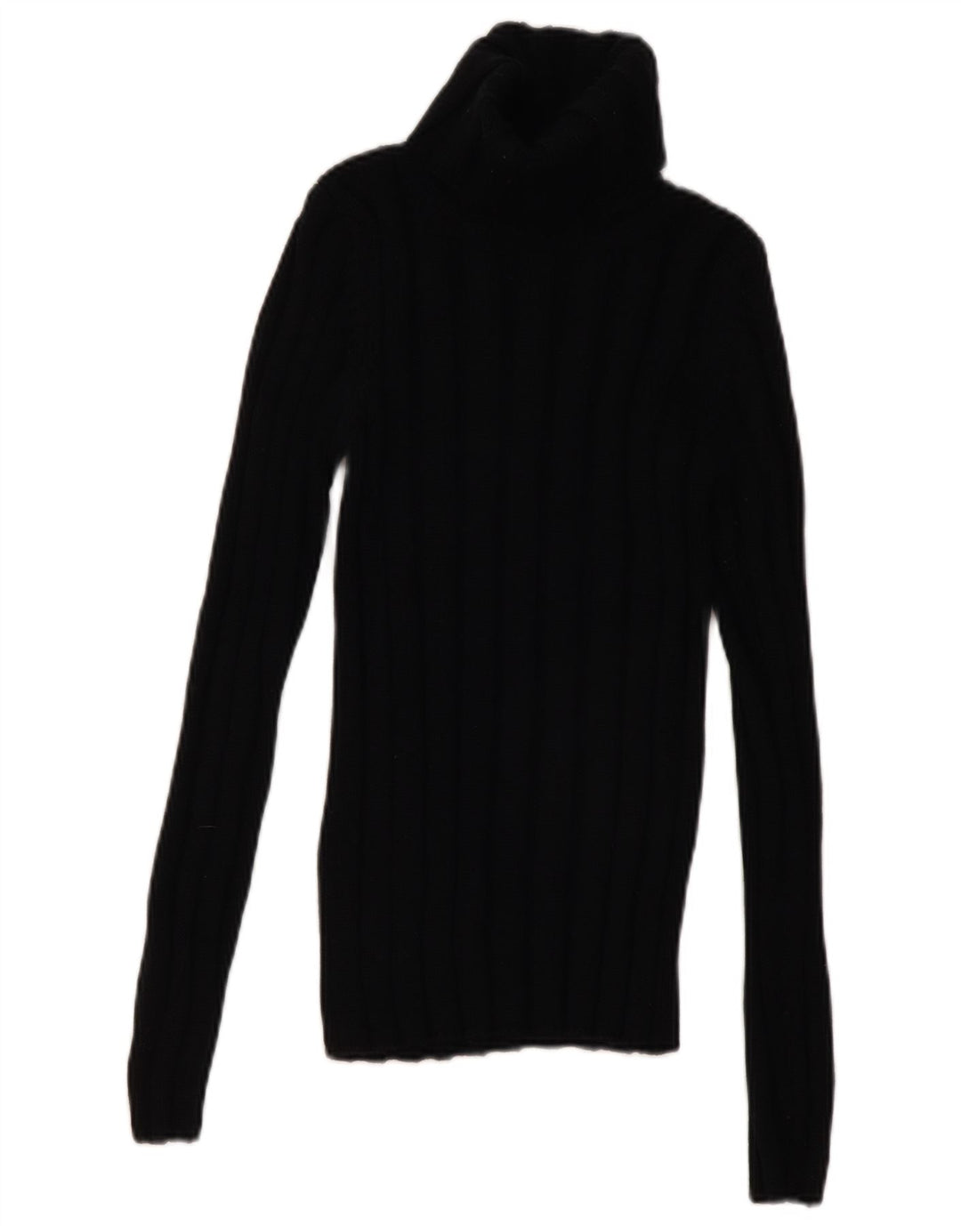 Hugo Boss Womens Roll Neck Jumper Sweater UK 8 Small Black Wool