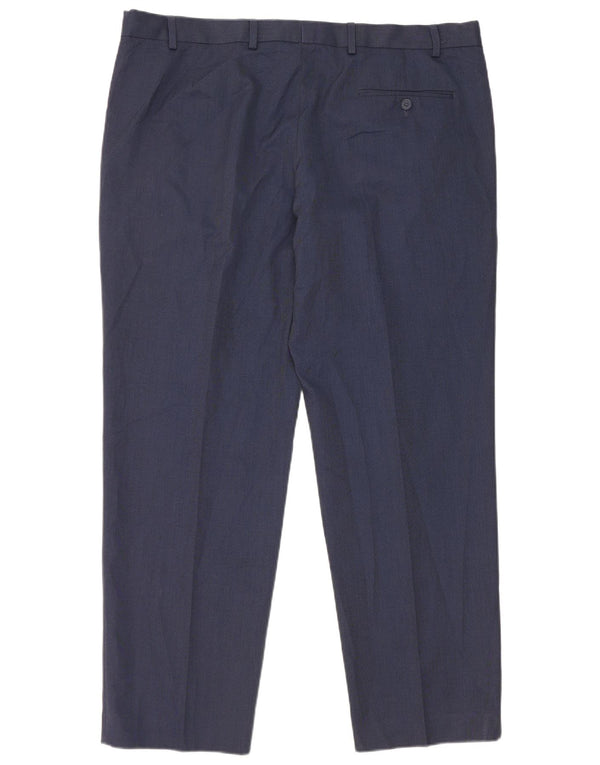 Marks & Spencer Mens Regular Fit Suit Trousers W40 L29 Navy Blue Polyester