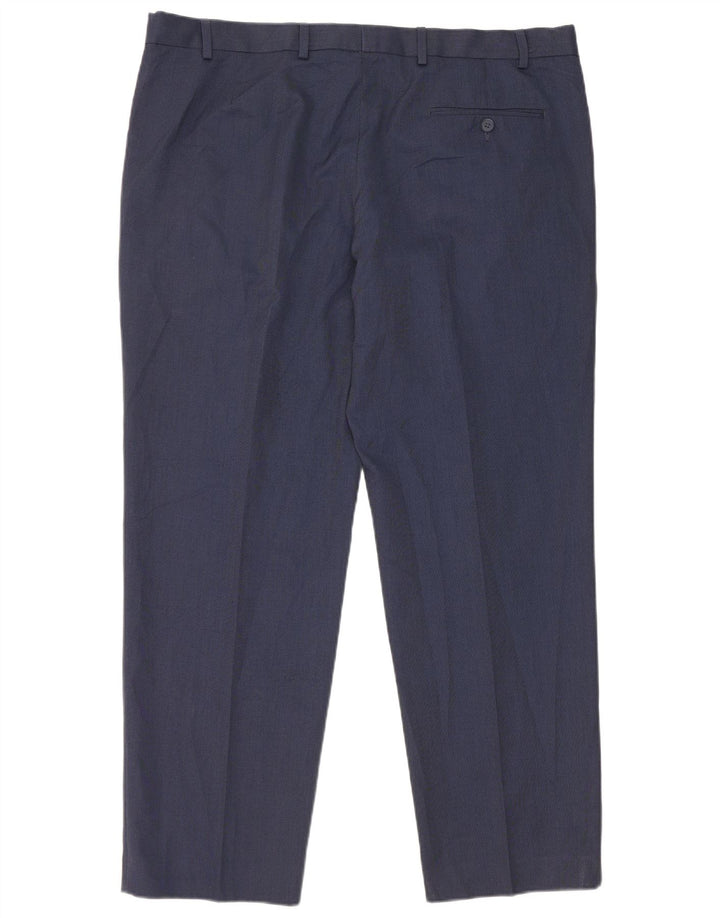 Marks & Spencer Mens Regular Fit Suit Trousers W40 L29 Navy Blue Polyester