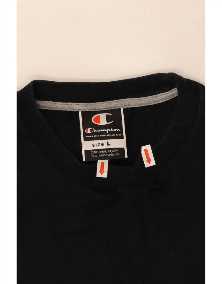 Champion Mens Vest Top Large Black Cotton
