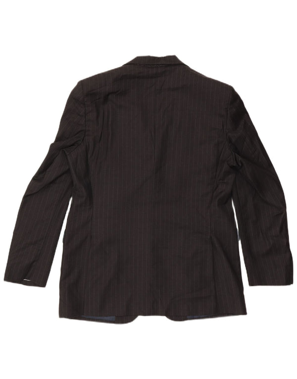 Marks & Spencer Chaqueta tipo blazer de 2 botones para hombre UK 42 Grande Lana gris a rayas