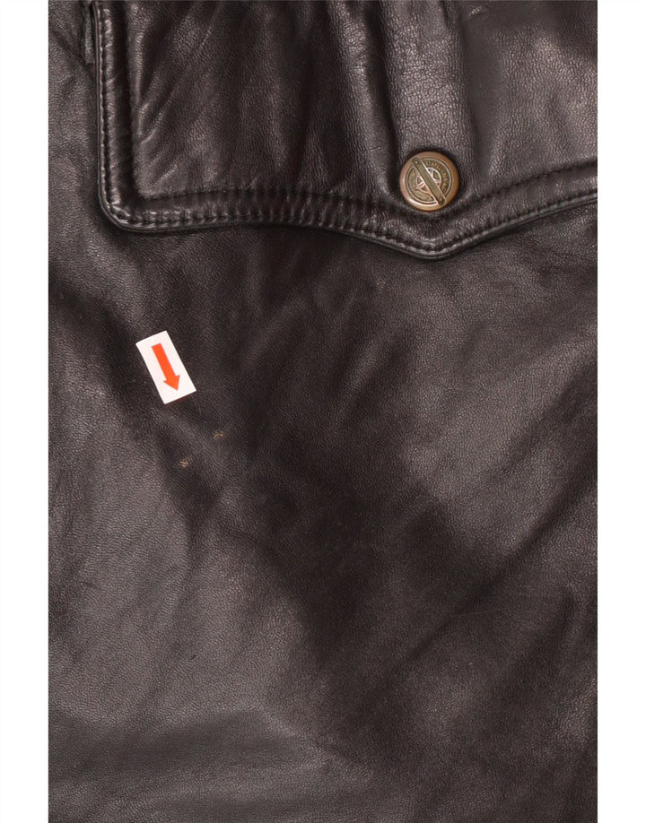 Giacca in pelle da uomo VINTAGE IT 54 2XL Pelle nera