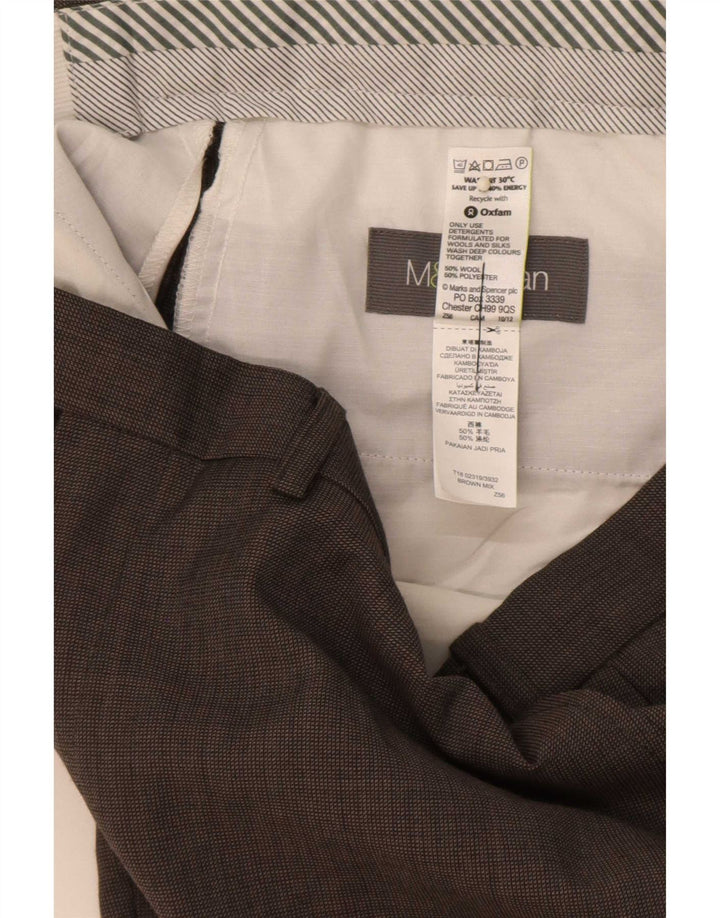 Ανδρικό ίσιο παντελόνι Marks & Spencer W36 L31 Καφέ μαλλί