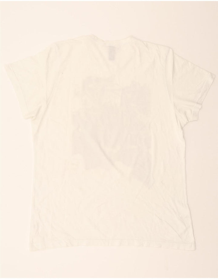 ADIDAS Mens Graphic T-Shirt Top Large White Vintage Adidas and Second-Hand Adidas from Messina Hembry 