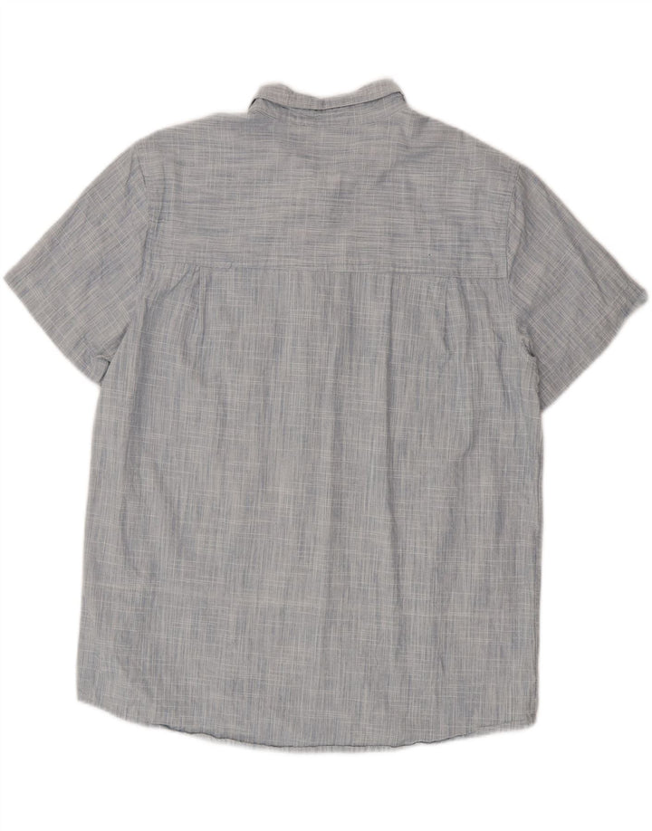 Mountain Warehouse Mens Short Sleeve Shirt XL Blue Cotton