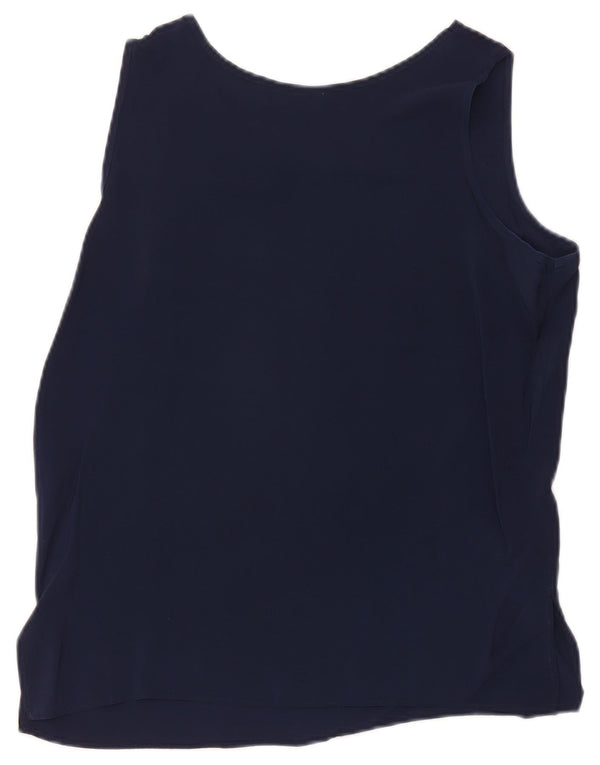 Vintage mujer chaleco top IT 46 grande azul marino