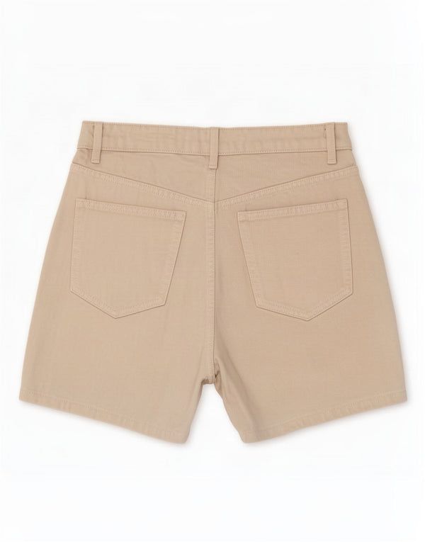 Zara Womens High Waist Denim Shorts EU 36 XS W26 Beige
