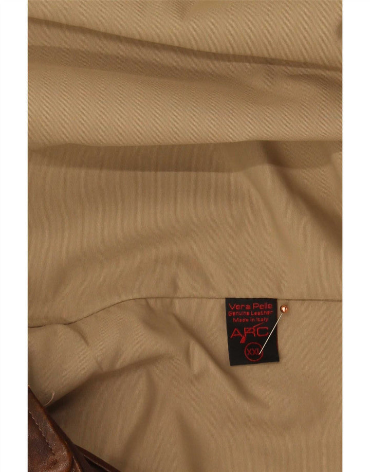 Vintage damska kurtka skórzana UK 20 2XL brązowa
