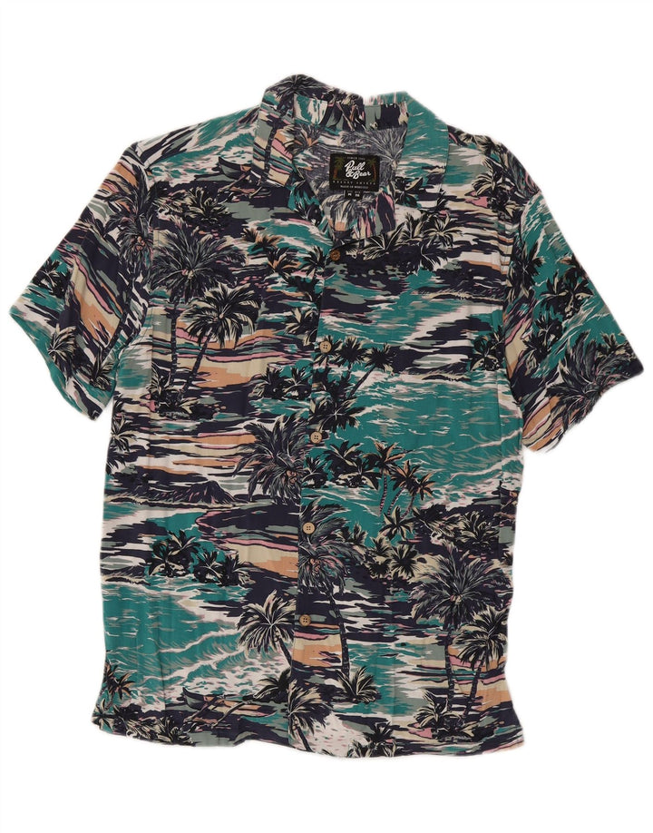 Pull & Bear Herre Hawaii kortærmet skjorte medium flerfarvet viskose