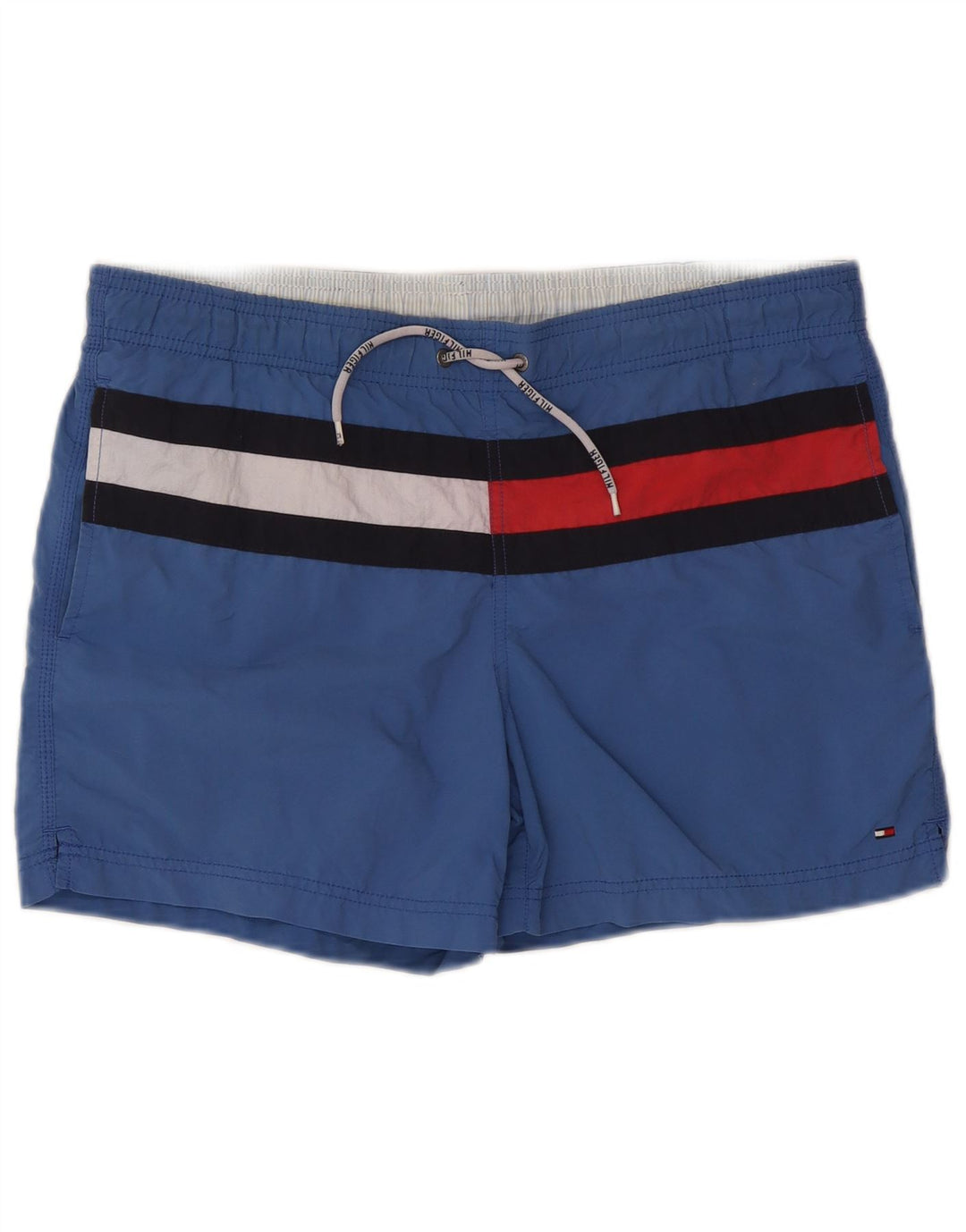 Tommy Hilfiger Mens Swimming Shorts Small Blue Colourblock Nylon