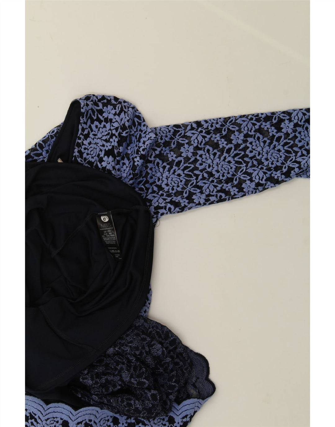 PER UNA Womens 3/4 Sleeve Maxi Dress UK 12 Medium  Blue Floral Polyester Vintage Per Una and Second-Hand Per Una from Messina Hembry 