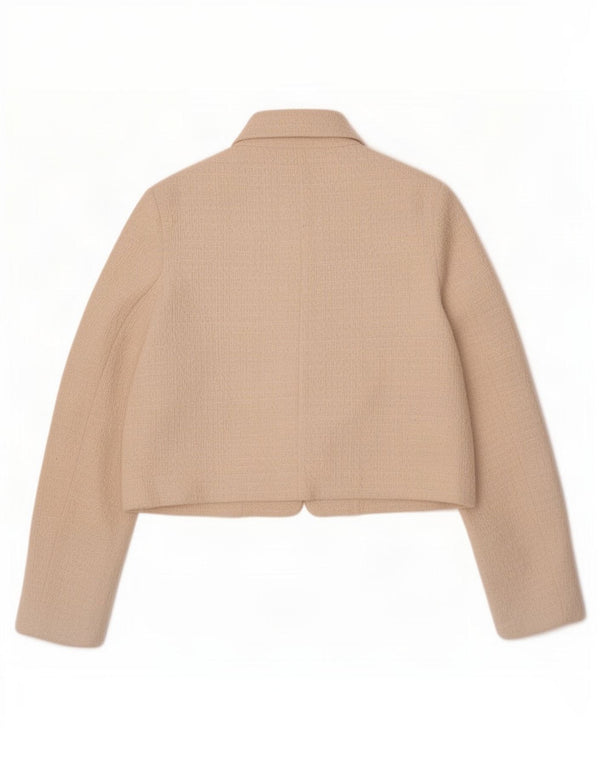 Zara Γυναικείο μπουφάν Bolero UK 10 Small Off White Βαμβακερό