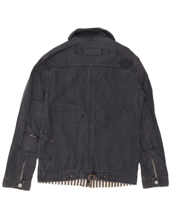 Superdry Herre Utility Jacket UK 42 XL Navy Blue Cotton
