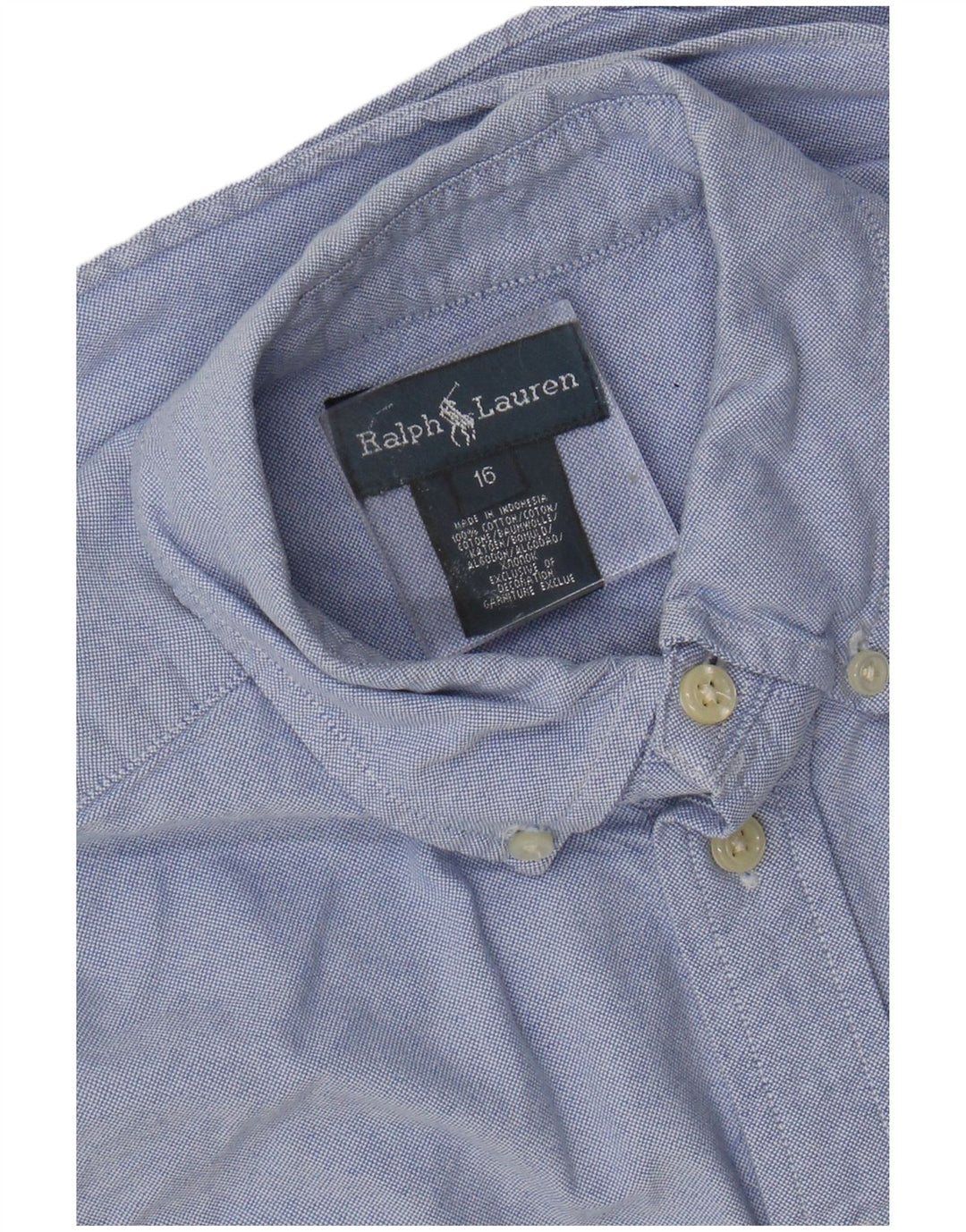 Ralph Lauren Boys Shirt 15-16 Years Blue Cotton