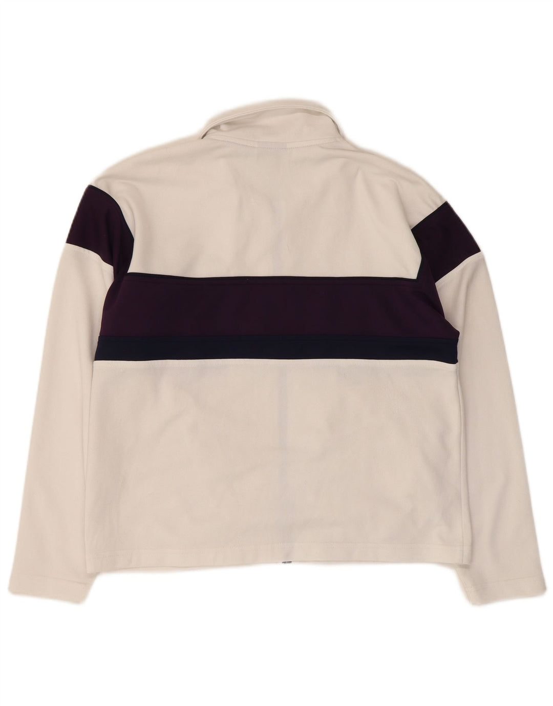 Asics Womens Oversized Tracksuit Top Jacket UK 10 Small White Colourblock