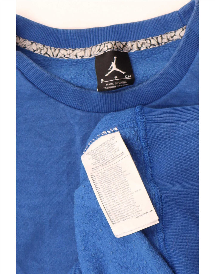 Jordan Mens Abstract Pattern Sweatshirt Jumper Small Blue Cotton