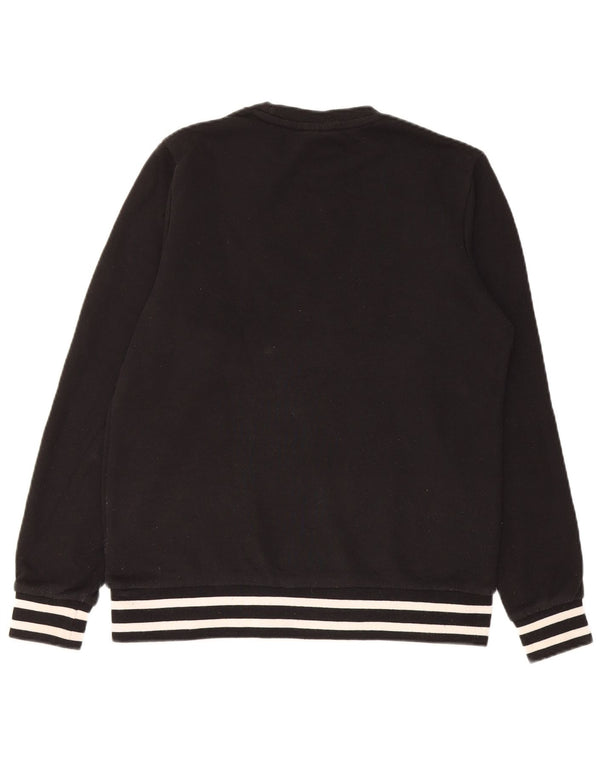 Fila Homme Graphic Sweatshirt Jumper XS Noir Rayé Coton