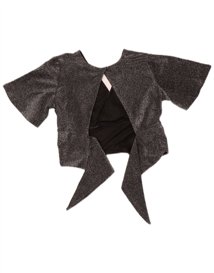 TERRANOVA Womens Crop Blouse Top UK 6 XS Grey Polyester