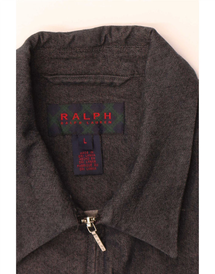 Giubbotto bomber da donna Ralph Lauren UK 14 grande cotone grigio