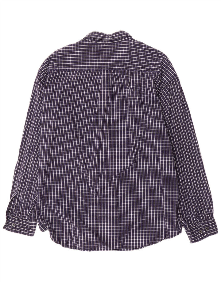 DOCKERS Herren-Flanellhemd XL, marineblau, kariert, Baumwolle