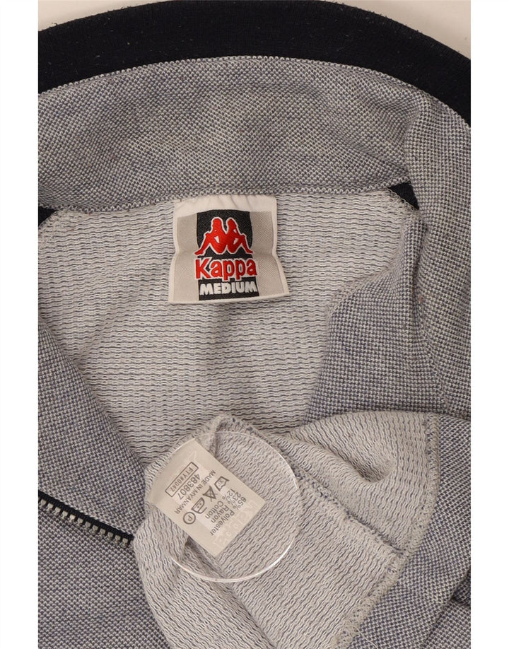 Kappa Herren Grafik-Sweatshirt mit Reißverschluss am Hals, Mittelgrau, Farbblock
