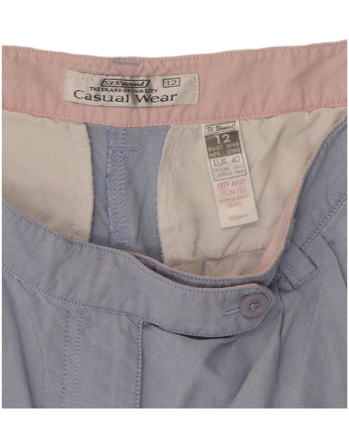 St. Bernard Womens Chino Shorts UK 12 Medium W28 Blue Cotton