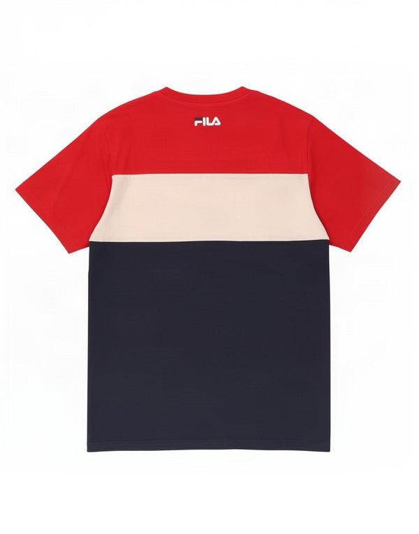 Fila Mens Graphic T-Shirt Top Medium Multicoloured Colourblock Cotton