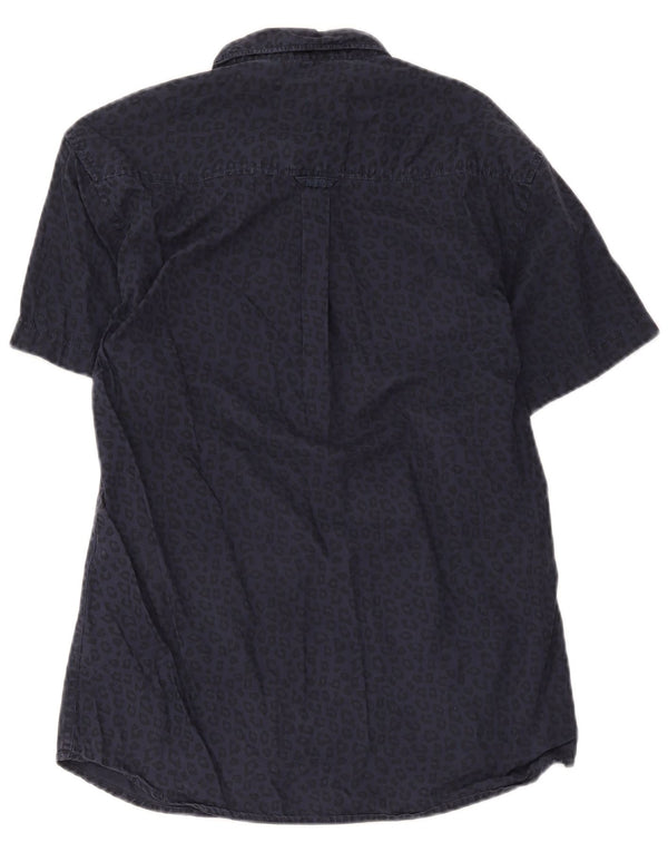 Męska koszula z krótkim rękawem Jack & Jones, duża, granatowa, bawełniana z nadrukiem zwierzęcym