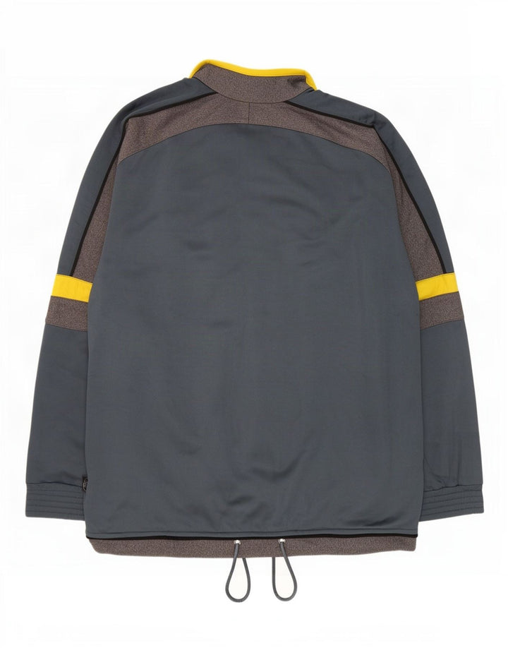 Giacca da ginnastica grafica da uomo Brugi XL in poliestere color block grigio