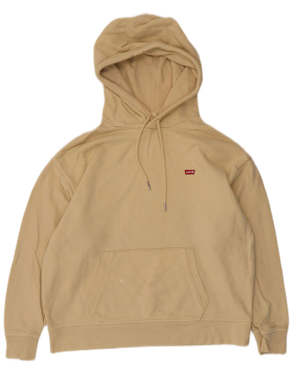 Levi's Damen Kapuzenpullover UK 16 Large Beige Baumwolle