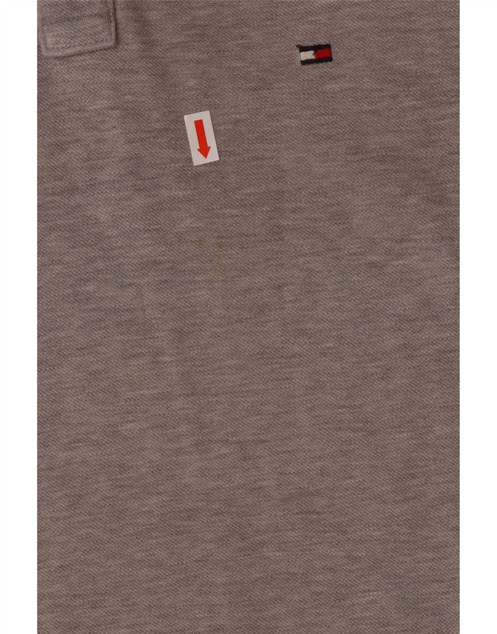 TOMMY HILFIGER Mens Slim Fit Polo Shirt Medium Grey Cotton