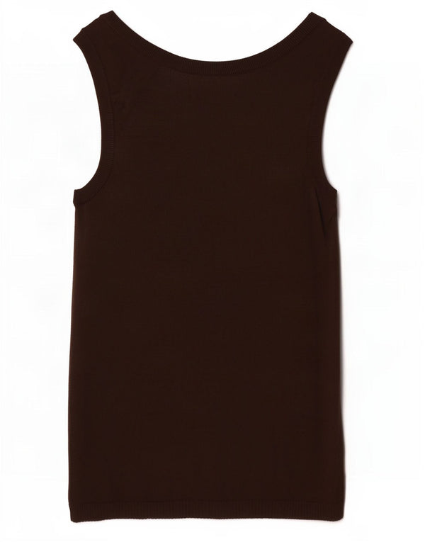 Zara Womens Vest Top UK 8 Small Brown Viscose