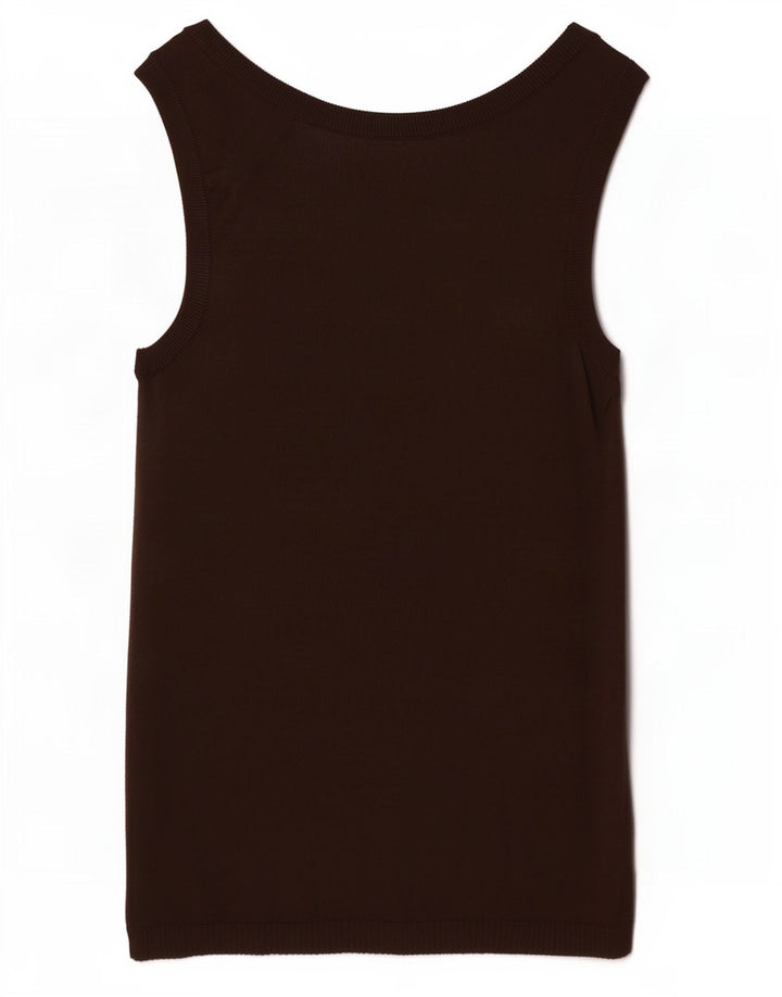 Zara Womens Vest Top UK 8 Small Brown Viscose