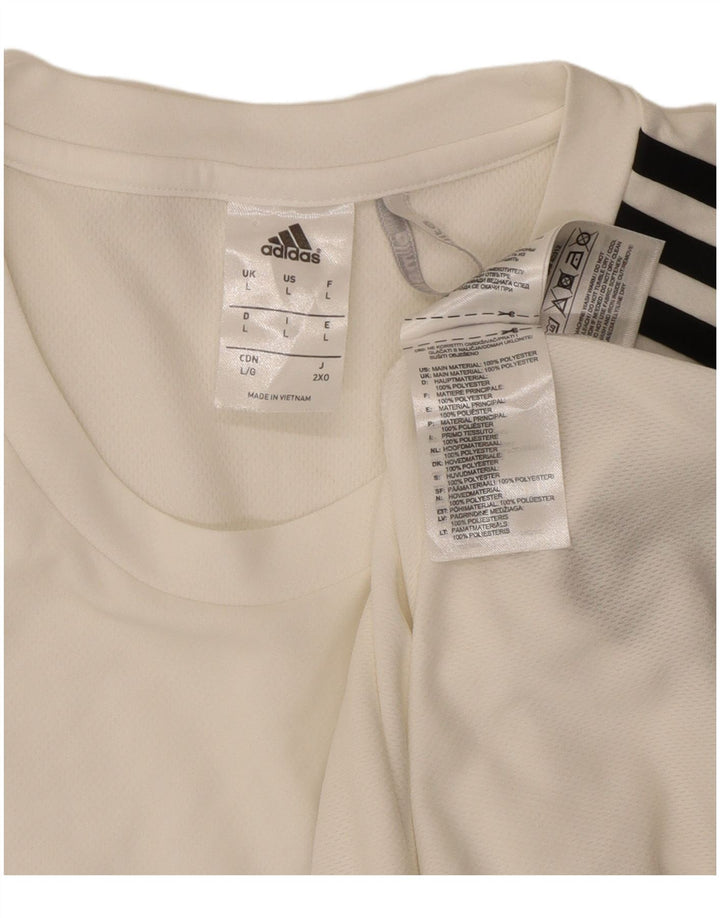 Adidas Herre Climalite T-Shirt Top Stor Hvid Colourblock Polyester