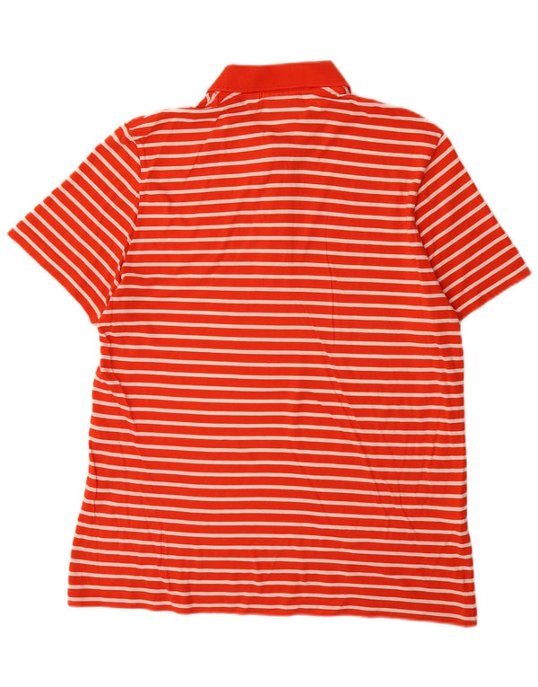 Lacoste Herre Regular Fit Polo Shirt Størrelse 5 Large Orange Stribet Bomuld