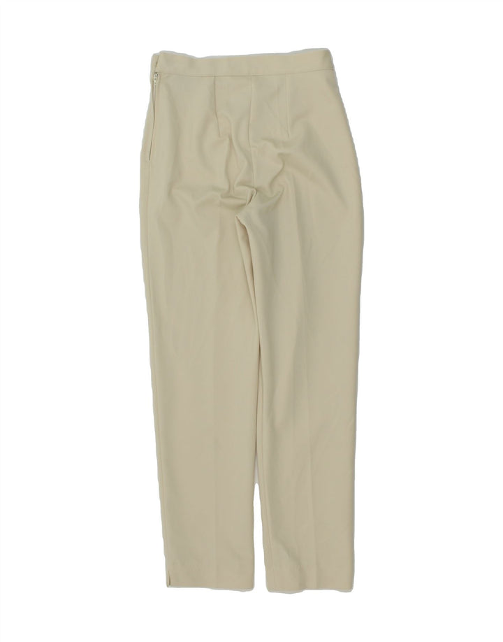 VINTAGE Womens Slim Casual Trousers IT 42 Medium W28 L28 Beige Polyester Vintage Vintage and Second-Hand Vintage from Messina Hembry 