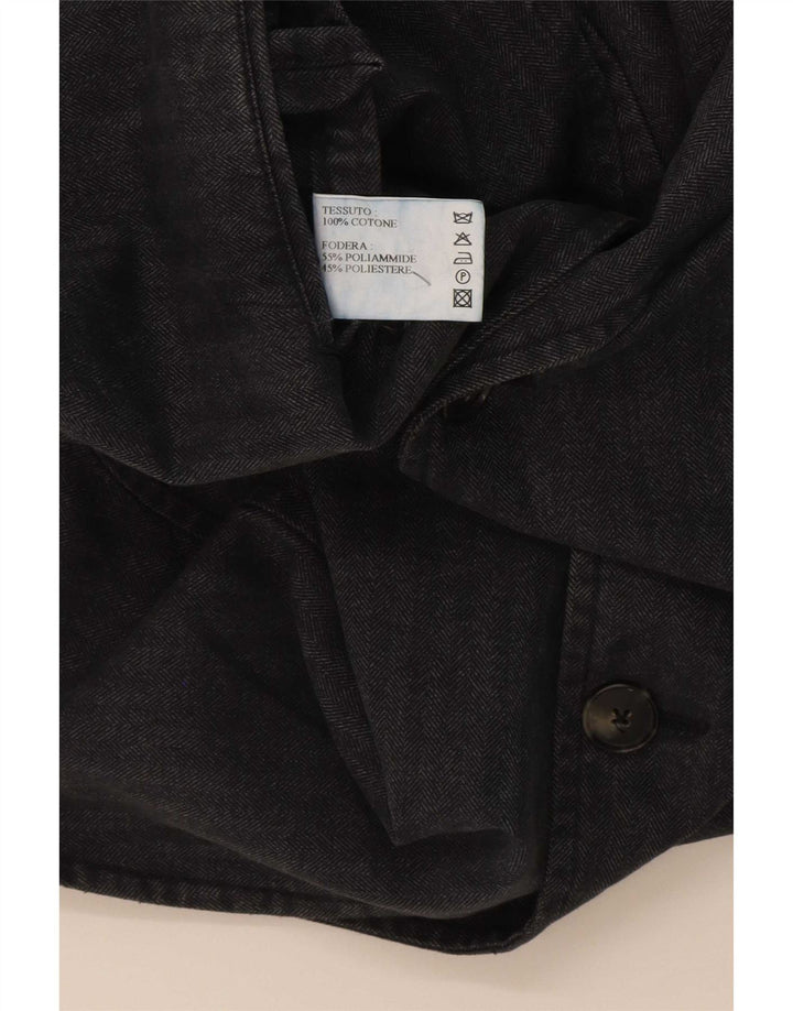 Jachetă vintage pentru bărbați cu 3 nasturi IT 52 XL bumbac cu dungi gri