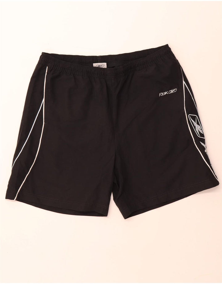 REEBOK Мужские спортивные шорты с рисунком, большие черные, полиэстер