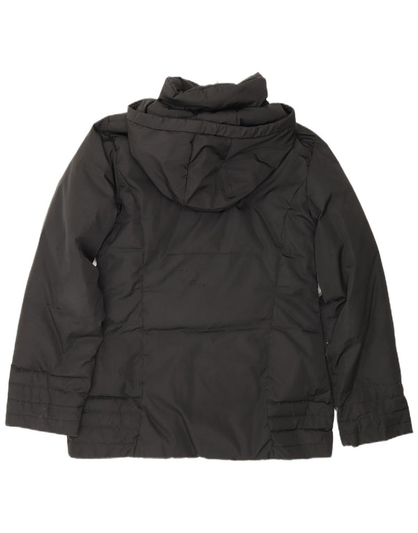 Moncler Womens Hooded Padded Jacket Size 2 Medium Black Polyester