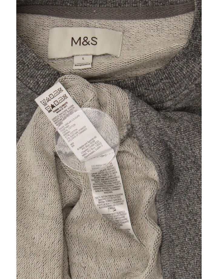 Hanorac pentru bărbați Marks & Spencer Pulover mare din bumbac cu pete gri