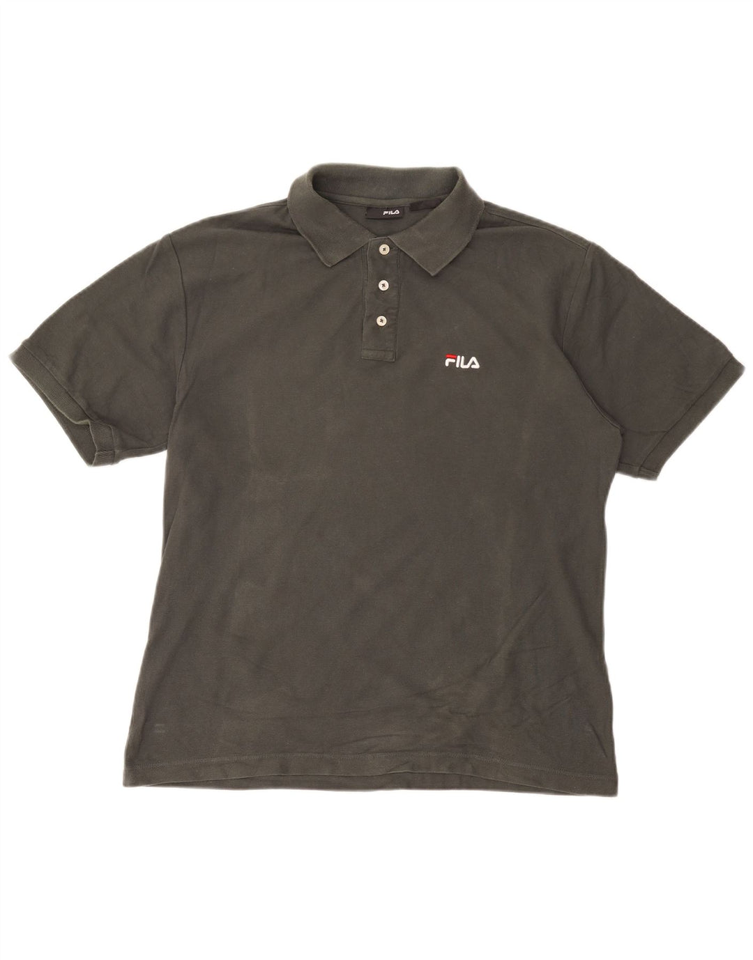 FILA Mens Polo Shirt Large Grey Cotton