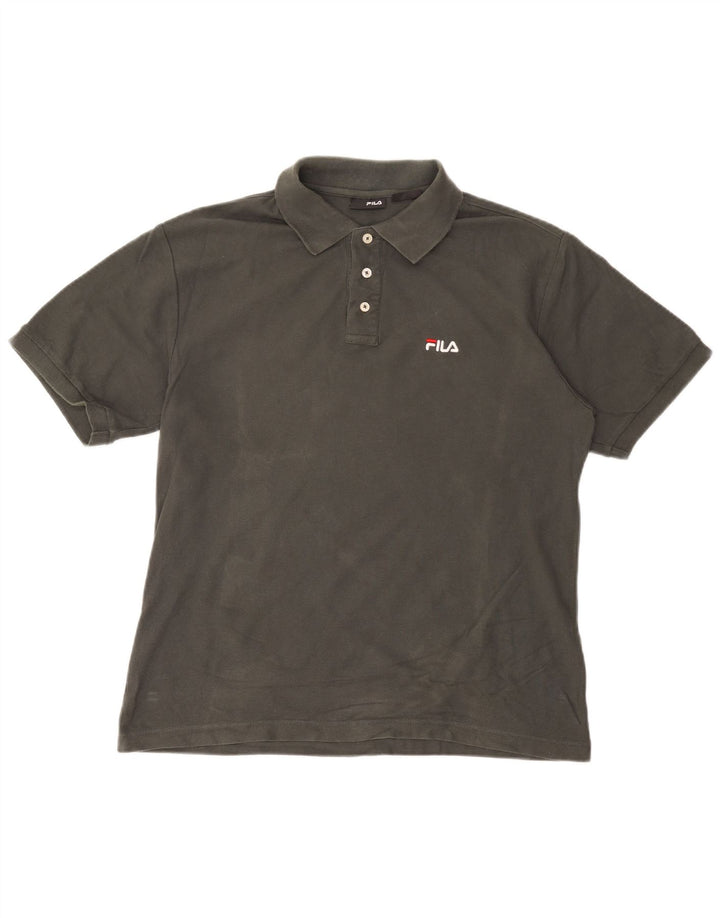 FILA Mens Polo Shirt Large Grey Cotton