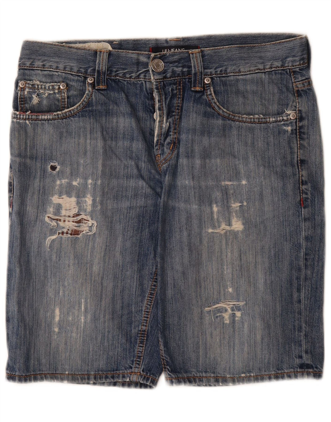 Liu Jo Mens Distressed Denim Shorts W32 Medium  Blue Cotton