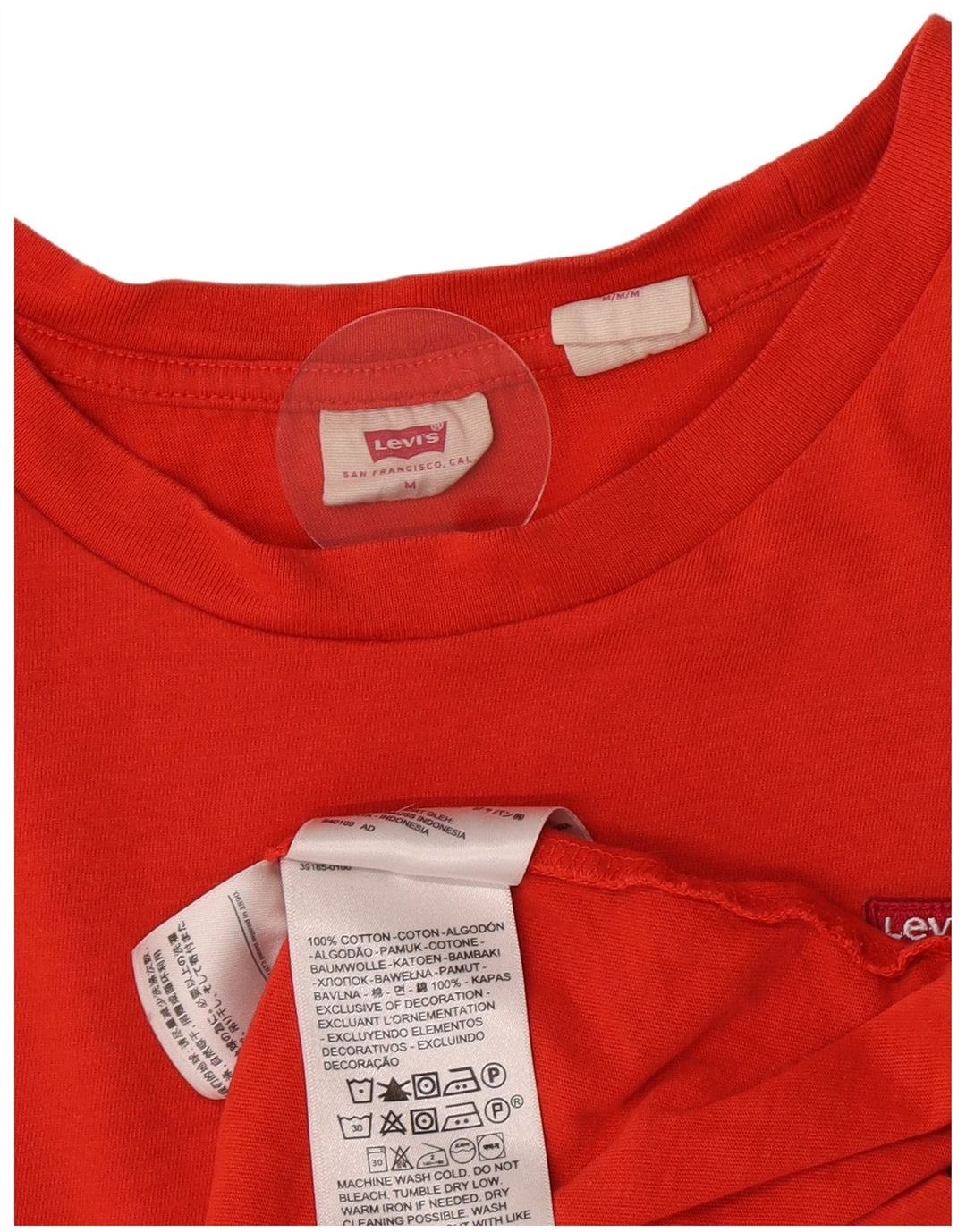 Levi's T-Shirt Femme UK 12 Rouge Moyen Coton
