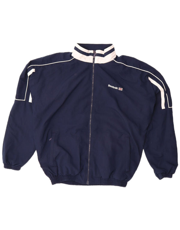 Giacca Reebok da uomo con grafica grafica, grande, color block blu navy