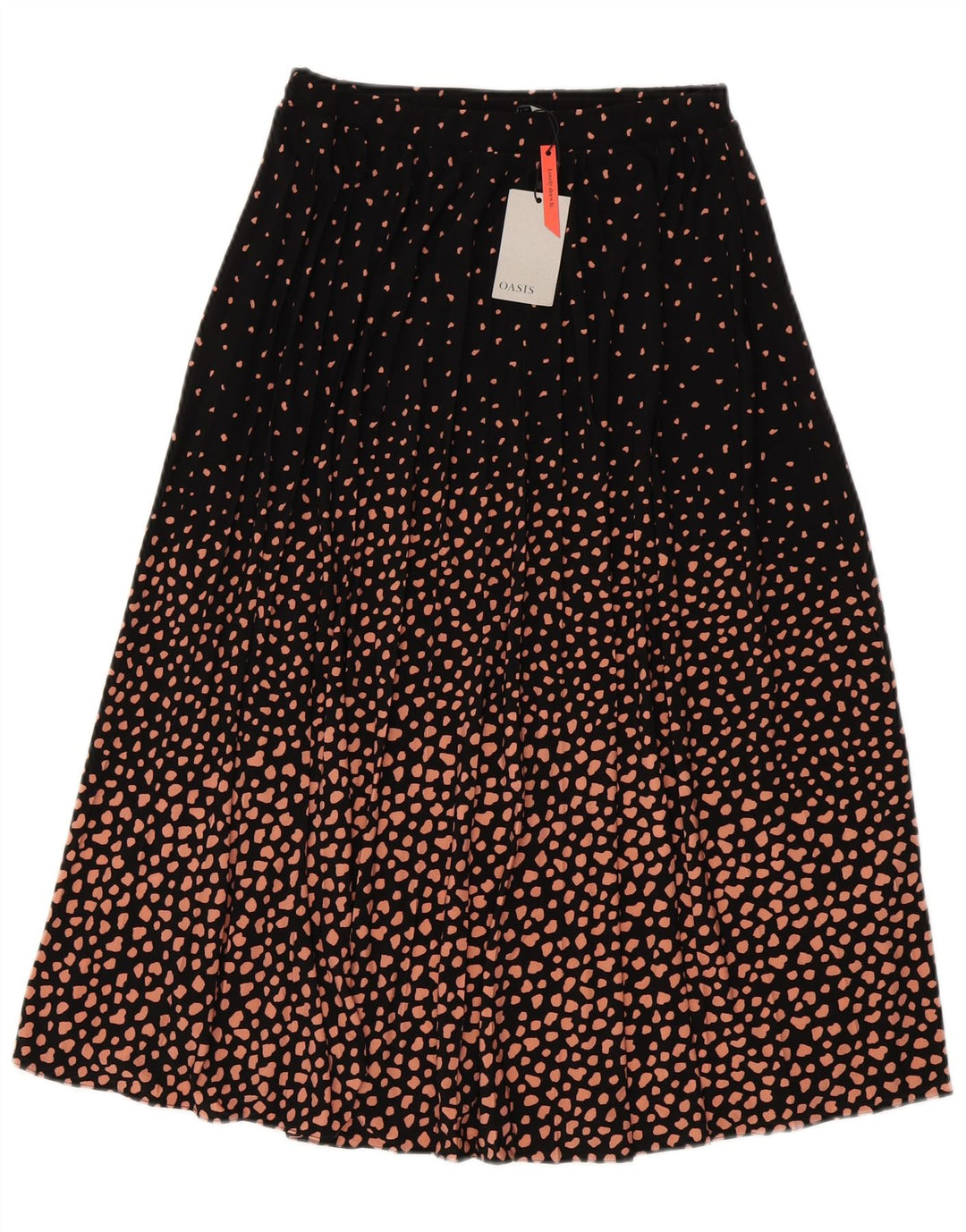 Oasis Damen ausgestellter Rock, mittelgroß, W28, schwarz gepunktetes Polyester